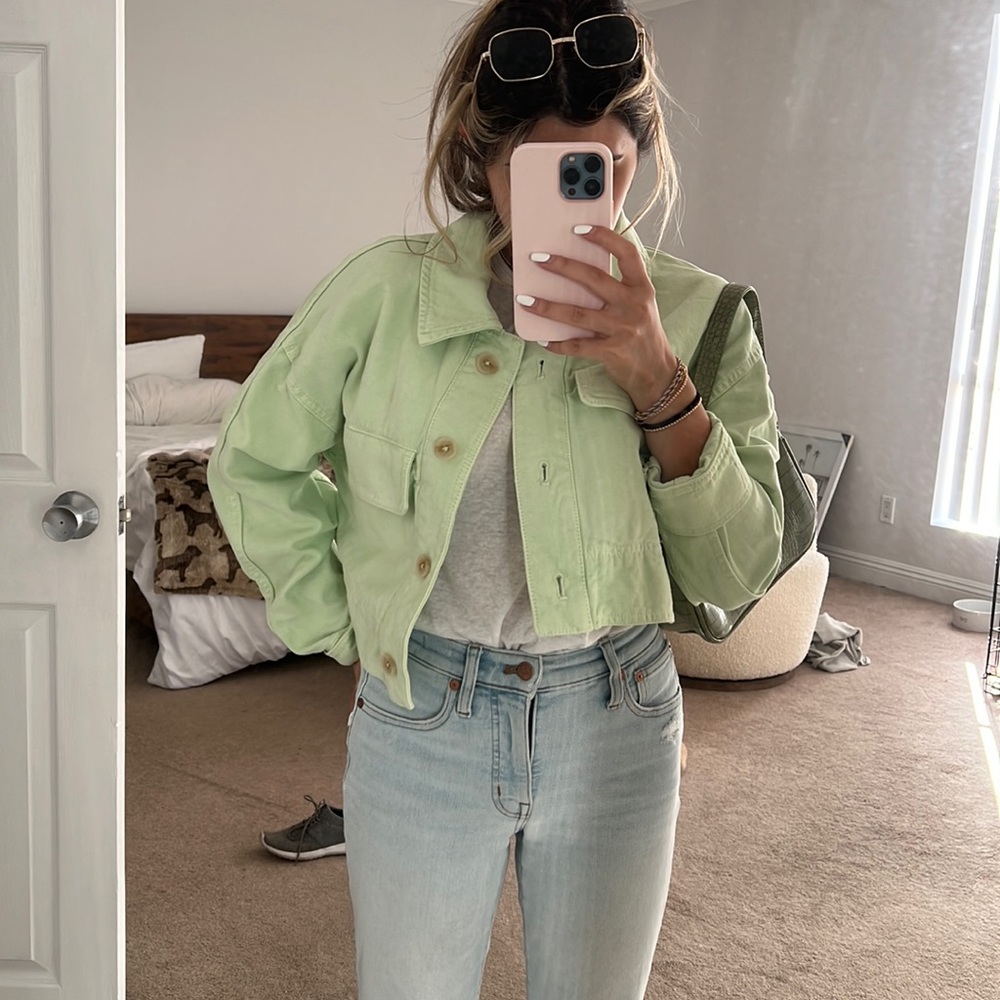 Neon green Zara jacket